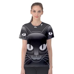 Grey Eyes Kitty Cat Women s Sport Mesh Tee