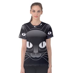 Grey Eyes Kitty Cat Women s Cotton Tee