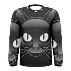 Grey Eyes Kitty Cat Men s Long Sleeve Tee