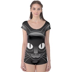 Grey Eyes Kitty Cat Boyleg Leotard 