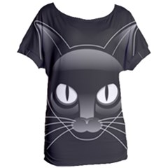 Grey Eyes Kitty Cat Women s Oversized Tee