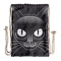 Grey Eyes Kitty Cat Drawstring Bag (Large) View2