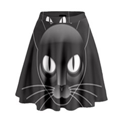 Grey Eyes Kitty Cat High Waist Skirt