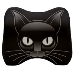 Grey Eyes Kitty Cat Velour Head Support Cushion by HermanTelo