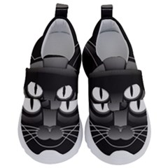 Grey Eyes Kitty Cat Kids  Velcro No Lace Shoes by HermanTelo