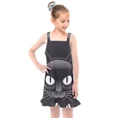 Grey Eyes Kitty Cat Kids  Overall Dress