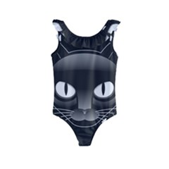 Grey Eyes Kitty Cat Kids  Frill Swimsuit by HermanTelo