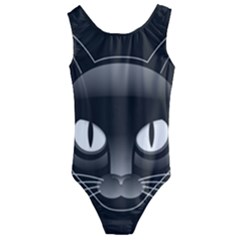 Grey Eyes Kitty Cat Kids  Cut-out Back One Piece Swimsuit by HermanTelo