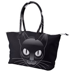 Grey Eyes Kitty Cat Canvas Shoulder Bag by HermanTelo