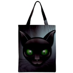 Green Eyes Kitty Cat Zipper Classic Tote Bag by HermanTelo