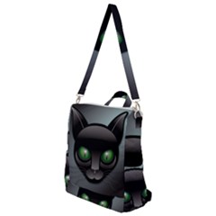 Green Eyes Kitty Cat Crossbody Backpack