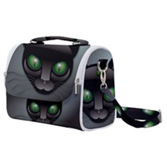 Green Eyes Kitty Cat Satchel Shoulder Bag by HermanTelo