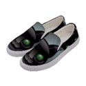 Green Eyes Kitty Cat Women s Canvas Slip Ons View2