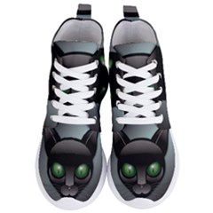 Green Eyes Kitty Cat Women s Lightweight High Top Sneakers