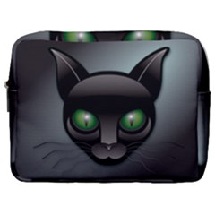 Green Eyes Kitty Cat Make Up Pouch (large) by HermanTelo