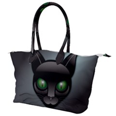 Green Eyes Kitty Cat Canvas Shoulder Bag by HermanTelo