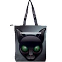 Green Eyes Kitty Cat Double Zip Up Tote Bag View2