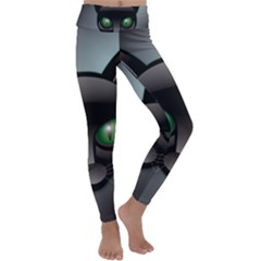 Green Eyes Kitty Cat Kids  Lightweight Velour Classic Yoga Leggings by HermanTelo