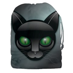 Green Eyes Kitty Cat Drawstring Pouch (xxxl) by HermanTelo