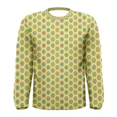 Hexagonal Pattern Unidirectional Yellow Men s Long Sleeve Tee by HermanTelo