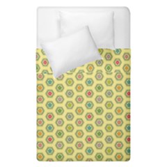 Hexagonal Pattern Unidirectional Yellow Duvet Cover Double Side (single Size)