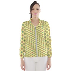 Hexagonal Pattern Unidirectional Yellow Women s Windbreaker by HermanTelo