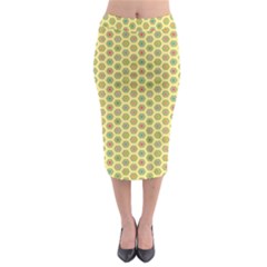 Hexagonal Pattern Unidirectional Yellow Midi Pencil Skirt by HermanTelo