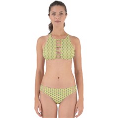 Hexagonal Pattern Unidirectional Yellow Perfectly Cut Out Bikini Set by HermanTelo