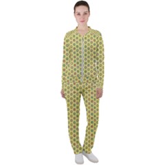 Hexagonal Pattern Unidirectional Yellow Casual Jacket And Pants Set