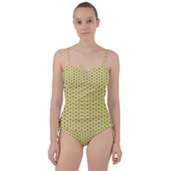 Hexagonal Pattern Unidirectional Yellow Sweetheart Tankini Set by HermanTelo