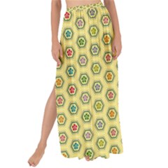 Hexagonal Pattern Unidirectional Yellow Maxi Chiffon Tie-up Sarong by HermanTelo