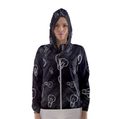 Many Lamps Background Women s Hooded Windbreaker