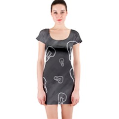 Many Lamps Background Short Sleeve Bodycon Dress