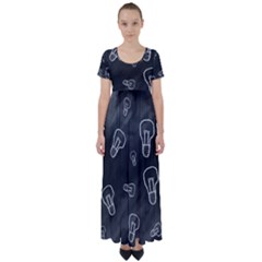 Many Lamps Background High Waist Short Sleeve Maxi Dress