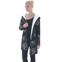 Many Lamps Background Longline Hooded Cardigan