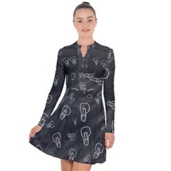 Many Lamps Background Long Sleeve Panel Dress