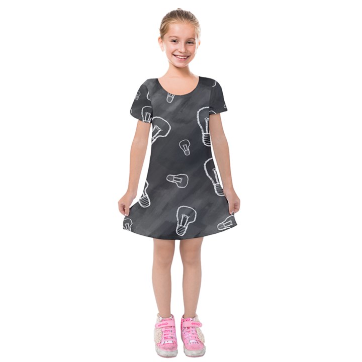 Many Lamps Background Kids  Short Sleeve Velvet Dress