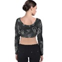 Many Lamps Background Velvet Long Sleeve Crop Top View2