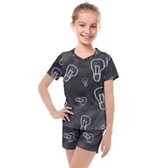 Many Lamps Background Kids  Mesh Tee And Shorts Set