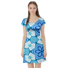 Pattern Abstract Wallpaper Short Sleeve Skater Dress