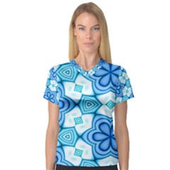 Pattern Abstract Wallpaper V-neck Sport Mesh Tee