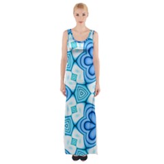 Pattern Abstract Wallpaper Maxi Thigh Split Dress