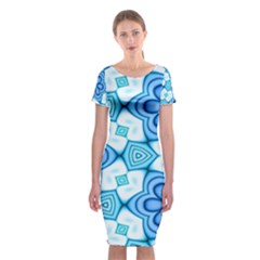 Pattern Abstract Wallpaper Classic Short Sleeve Midi Dress