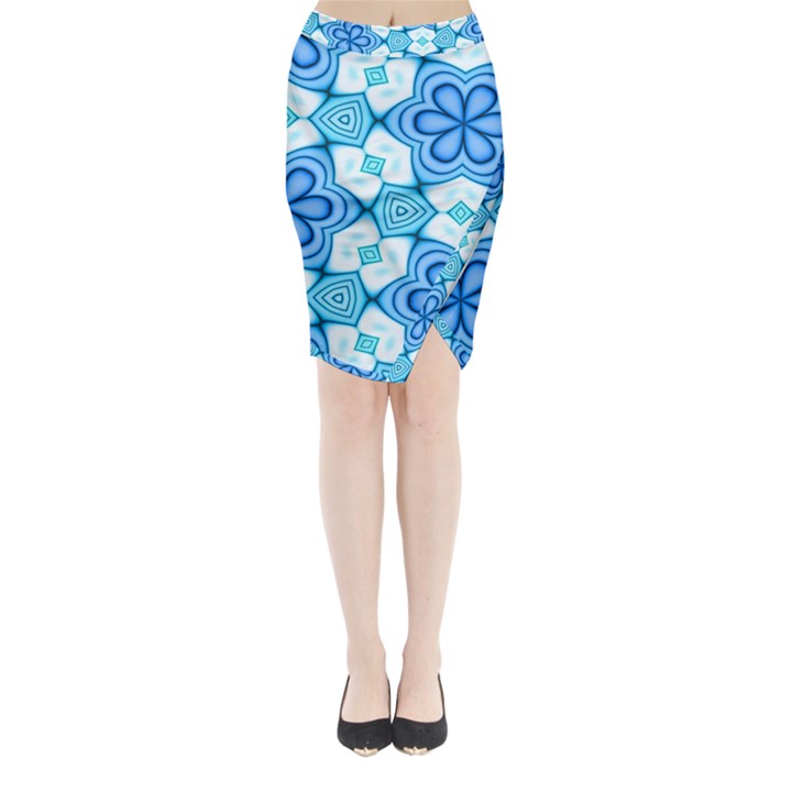 Pattern Abstract Wallpaper Midi Wrap Pencil Skirt