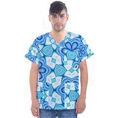 Pattern Abstract Wallpaper Men s V-neck Scrub Top