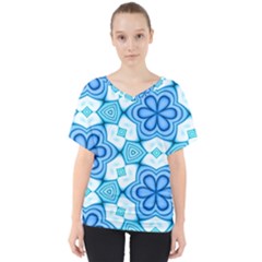 Pattern Abstract Wallpaper V-neck Dolman Drape Top