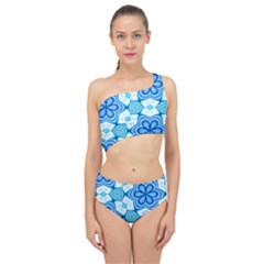 Pattern Abstract Wallpaper Spliced Up Two Piece Swimsuit