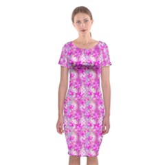 Maple Leaf Plant Seamless Pattern Classic Short Sleeve Midi Dress