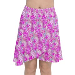 Maple Leaf Plant Seamless Pattern Chiffon Wrap Front Skirt