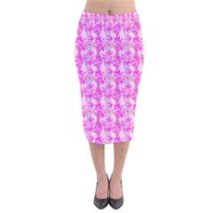 Maple Leaf Plant Seamless Pattern Velvet Midi Pencil Skirt